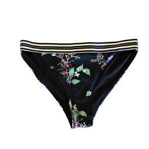 Athleta Black Floral Bikini Bottom